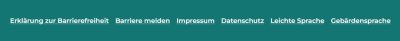 Links im Footer der Website
