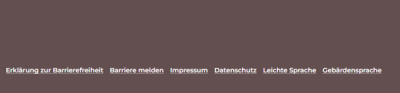 Links Footer Screenshot der Links im Footer der Website